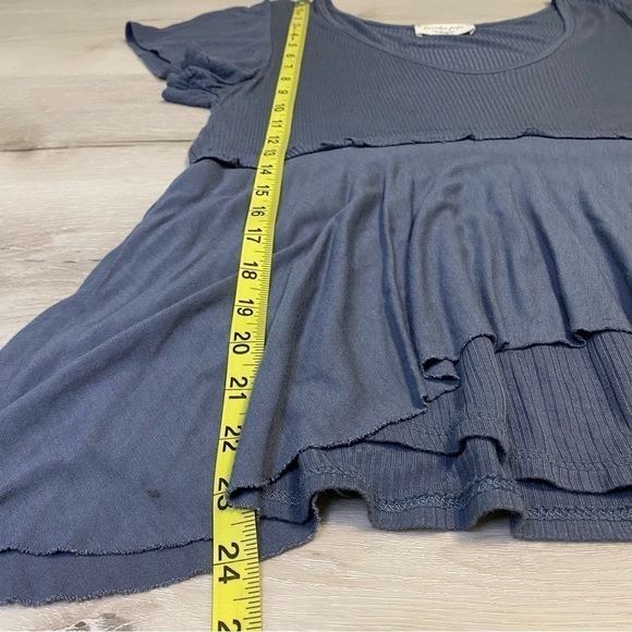 Lavender Field Scoop Neck Babydoll Top, Grayish Blue, Estimated Medium - Picture 7 of 8